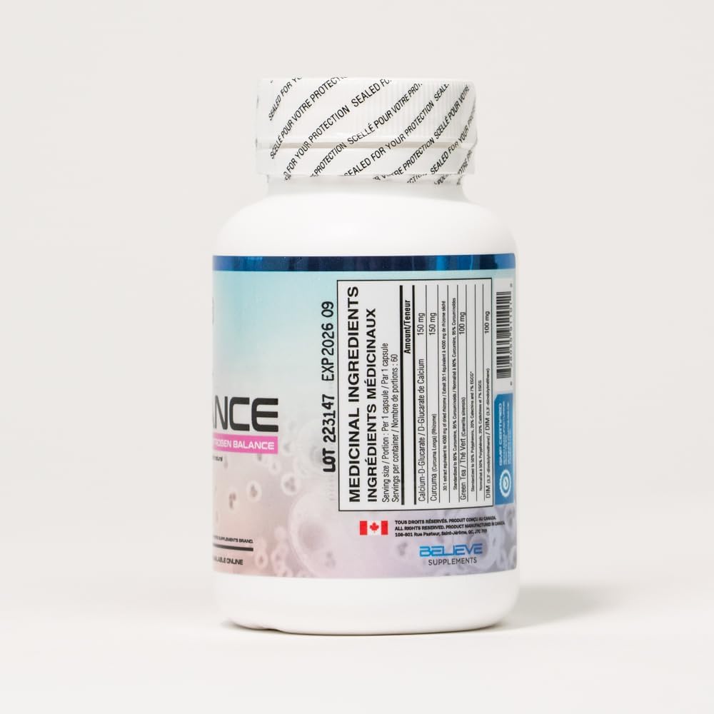 Believe Supplements Estrogen Balance: Harmonize Your Wellness Naturally | Support Healthy Estrogen Metabolism, Boost Energy, Reduce Cellulite | Antioxidant-Rich Formula | Combat Bad Estrogens from Plastics, Pesticides & More