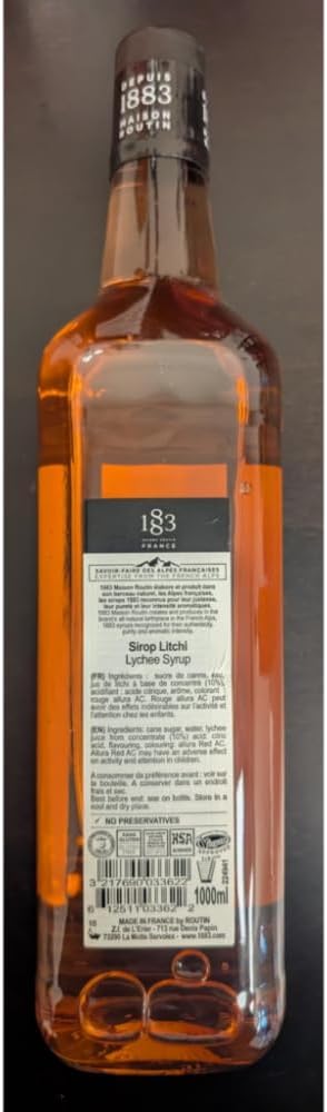 Maison Routin 1883 荔枝味糖浆,1升玻璃瓶装,2包