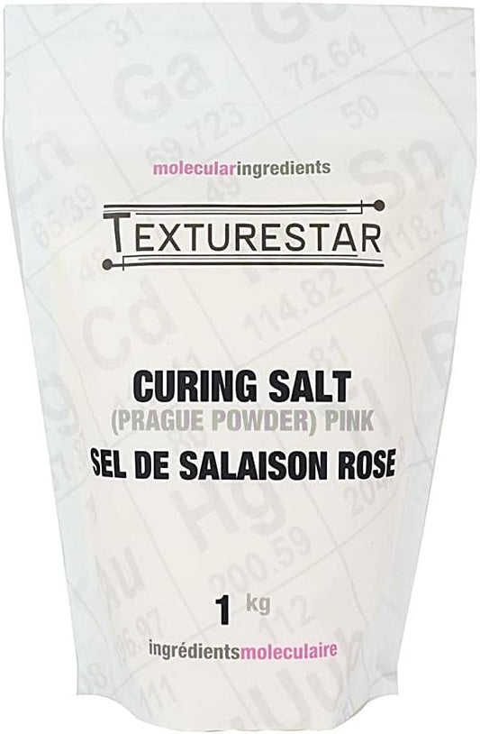 Texturestar 粉色腌制盐(布拉格粉 #1),1Kg(2.2 磅)| 用于肉类腌制的熟食防腐剂,非常适合香肠、火腿、肉干、熏牛肉、培根等