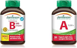 B100 复合超强效缓释片(非转基因、无麸质)+ 维生素 A 10,000 IU 套装