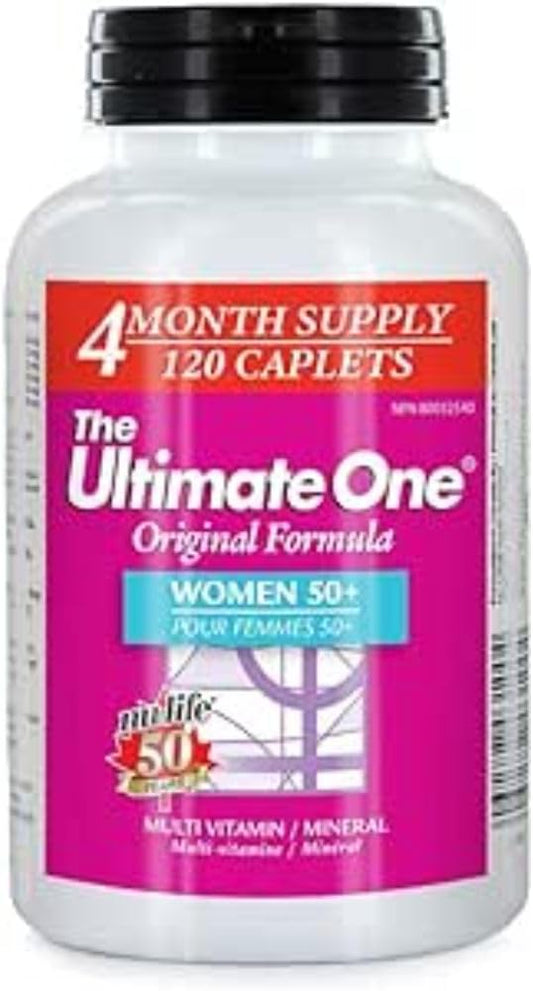Nu-Life The Ultimate One Original Women 50+ Caplets, Multivitamin – Mineral,120 Count