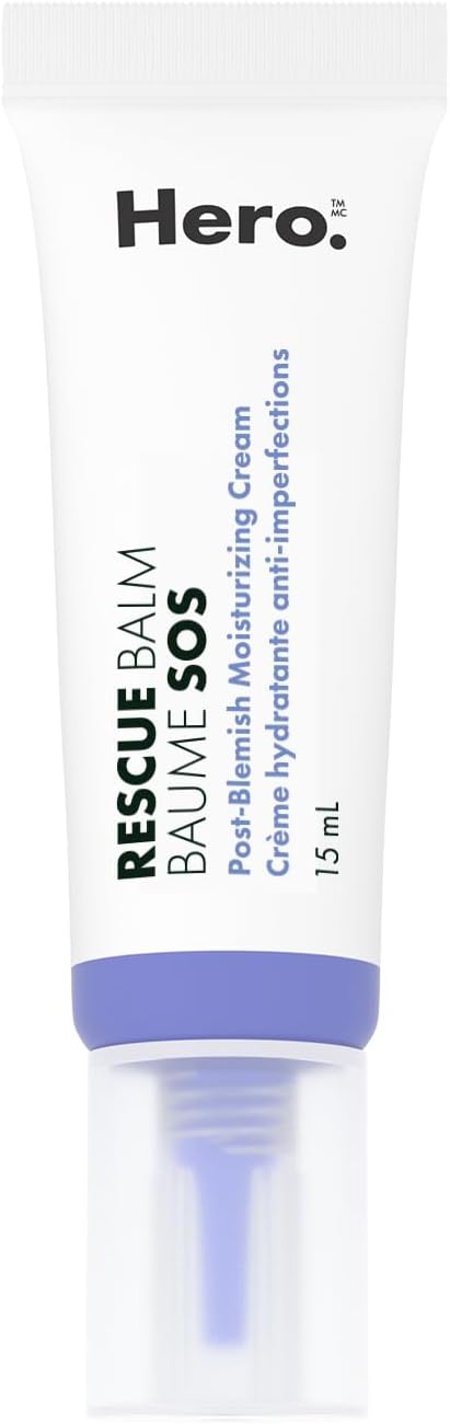 Hero Cosmetics Rescue Balm Post-Blemish Cream – Moisturizing & Soothes Dry, Sensitive Skin, Hydrating Formula, Non-Comedogenic Cream, Dermatologist Tested, 15ml (Pack of 1)