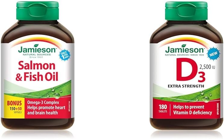 Jamieson 三文鱼鱼油 1000 毫克 & 维生素 D 2500IU 全新 180 片