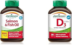 Jamieson 三文鱼鱼油 1000 毫克 & 维生素 D 2500IU 全新 180 片