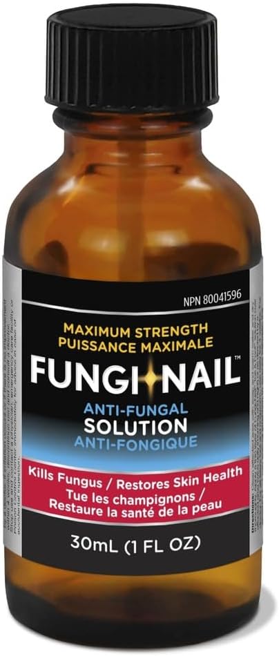 Fungi-Nail 抗真菌溶液,30 毫升 - 可杀死导致灰指甲和足癣的真菌,十一烯酸含量为 25%,经临床验证可治愈真菌感染
