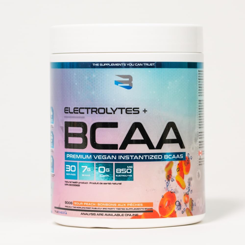 Believe 补充电解质+BCAA:通过支链氨基酸和必需电解质优化补水和肌肉恢复 - 立即提升运动表现并补充重要营养素!(酸桃味)