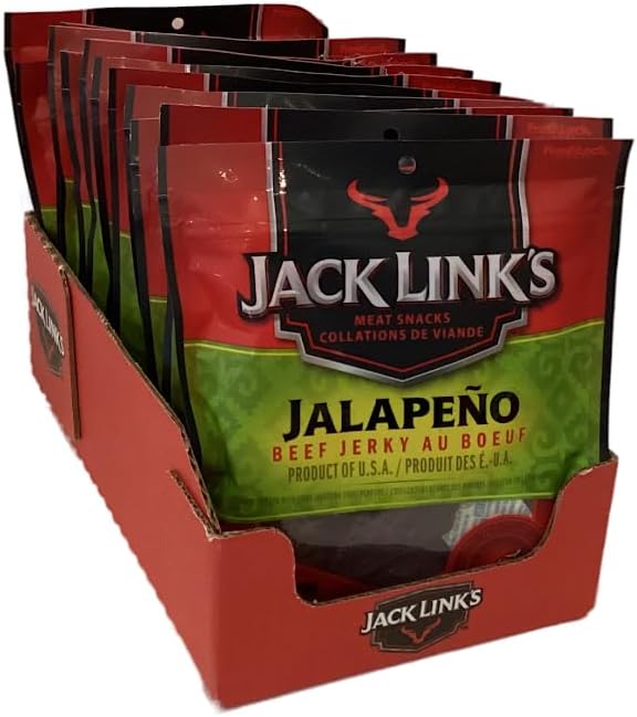 Jack links Jack Link's Beef Jerky 12x80g High In Protein, Low Fat, (Jalapeño)
