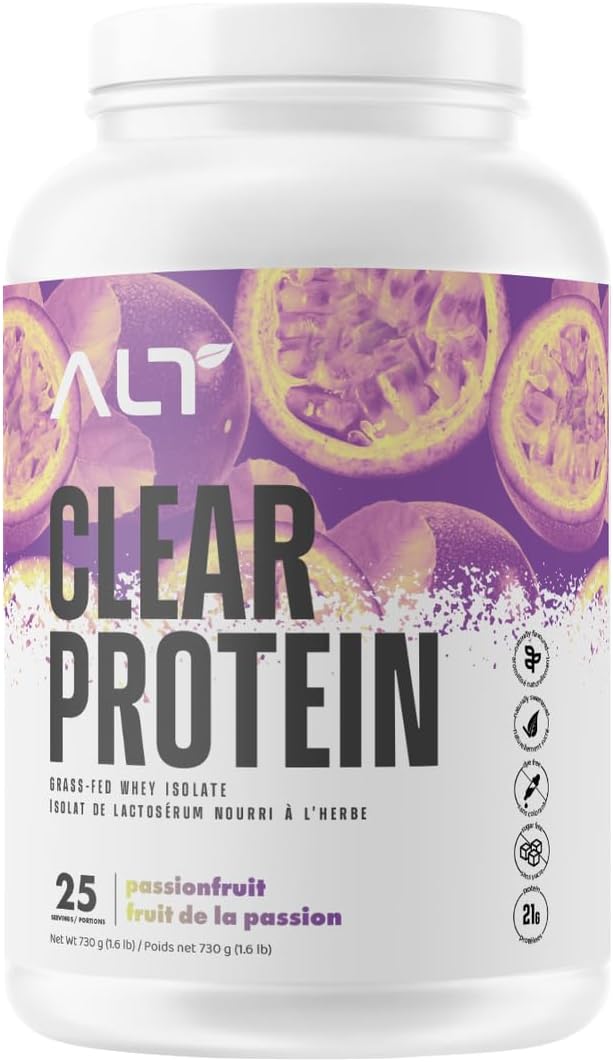 ALT 透明乳清分离蛋白,草饲蛋白 - 百香果味 730 克,25 份