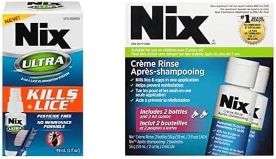 NixUltra 除虱梳 (59ml) 和多包装乳霜冲洗液及除虱梳