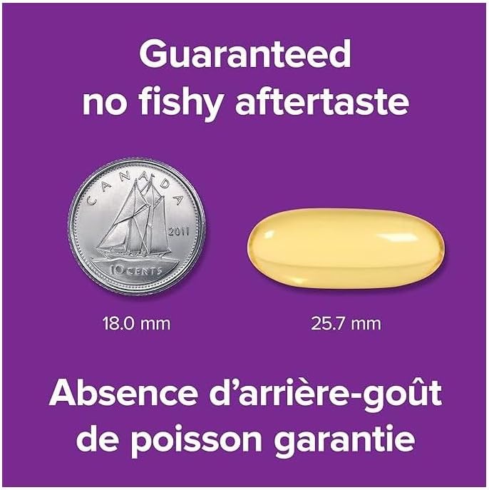 Webber Naturals Omega-3 700 毫克加强型,100 粒透明肠溶无鱼腥味软胶囊,支持心血管健康和大脑功能