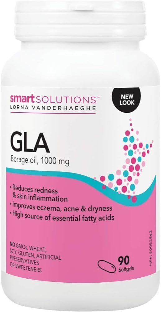 Smart Solutions GLA 琉璃苣油 1,000 毫克,減少發紅、皮膚炎症,改善濕疹和痤瘡,90 粒軟膠囊