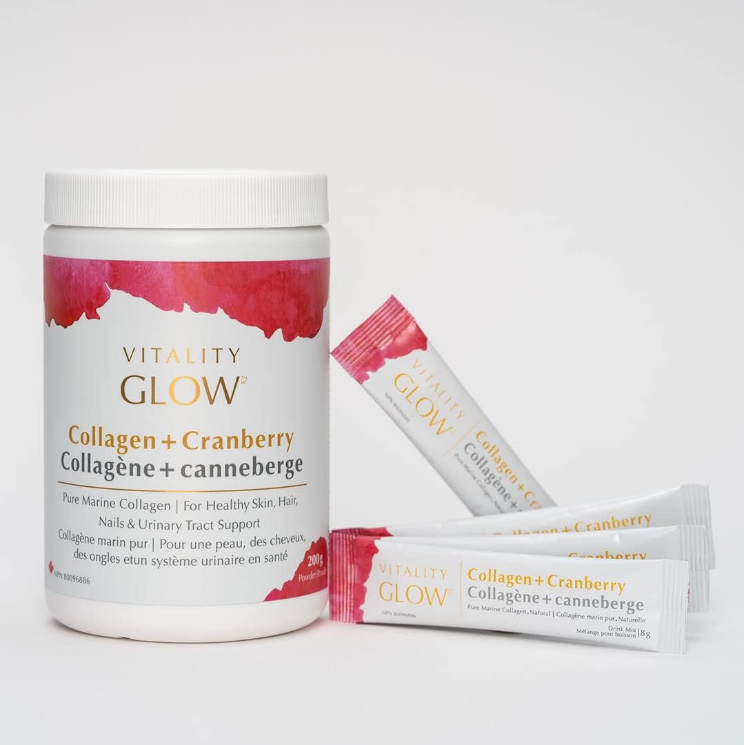 VITALITY GLOW 膠原蛋白 + 蔓越莓 25 天飲料粉,200 克(1 包)
