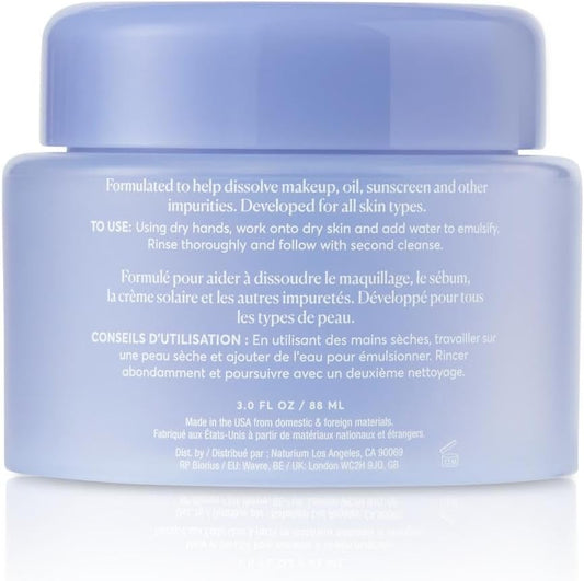 Naturium Purple Ginseng Cleansing Balm | With Plant-Based Esters & Linoleic-Rich Oils, Smoothing Face Wash | 3.0 FL OZ / 88 ml