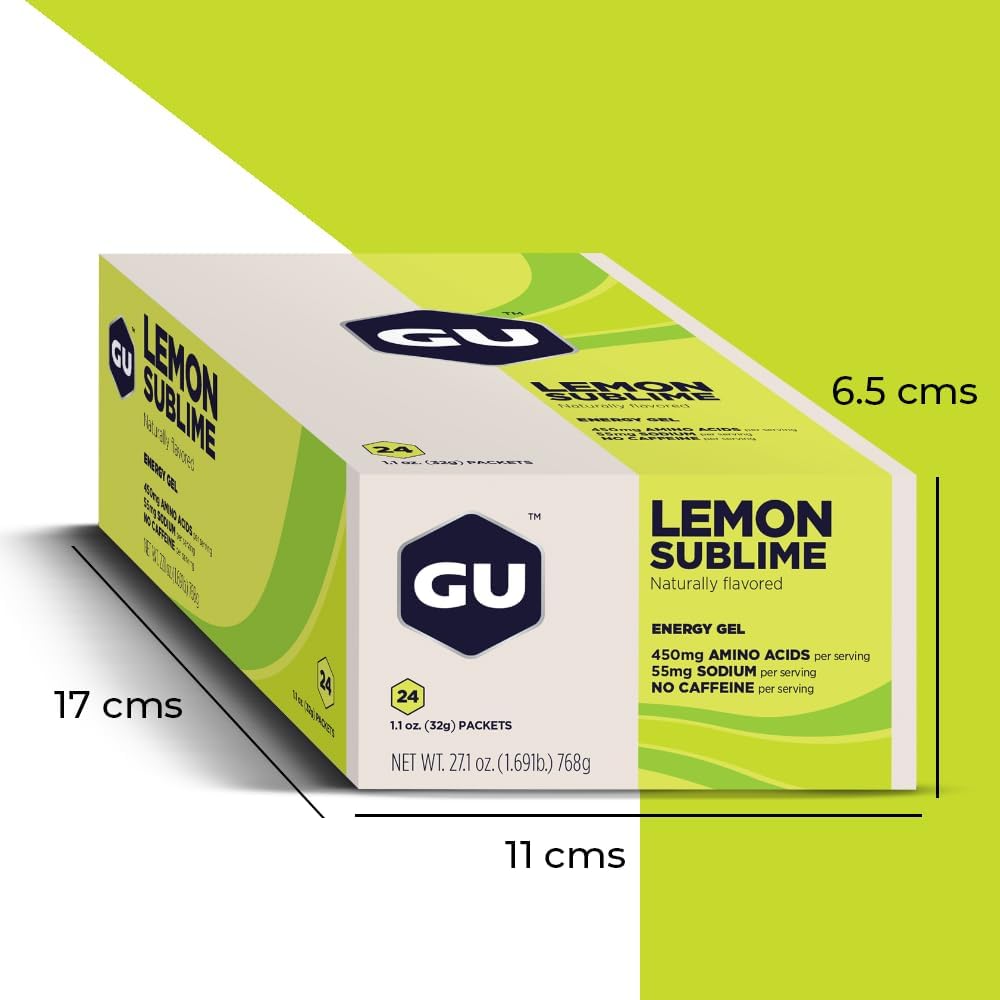 GU ENERGY 能量凝膠,檸檬味,24 粒 & GU ENERGY 原味運動營養能量凝膠,香草味,24 粒裝