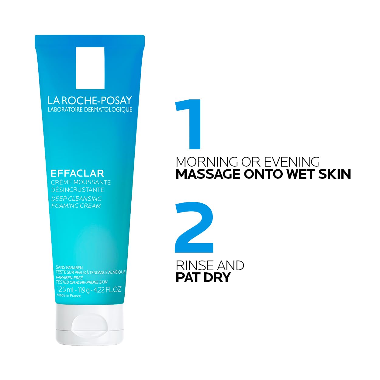 La Roche-Posay Effaclar Face Toner, Foaming Cream Cleanser & Face Mask. For Oily or Acne Prone Skin, Reduces the look of Pores, Dermatologist Recommended