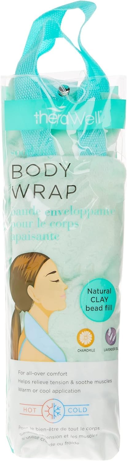 Therawell Danielle Clay Bead Body Wrap, Lavender & Chamomile, Mint Green, 2.4 Pound