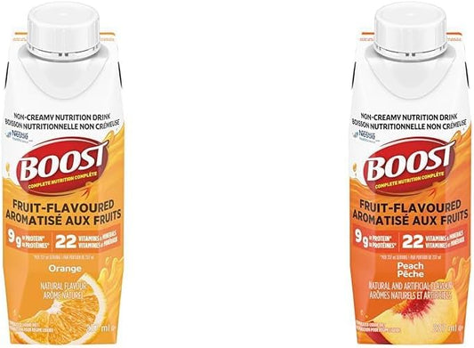 Boost 水果味饮料橙味(237 毫升,24 支)+ Boost 水果味饮料桃味(237 毫升,24 支)