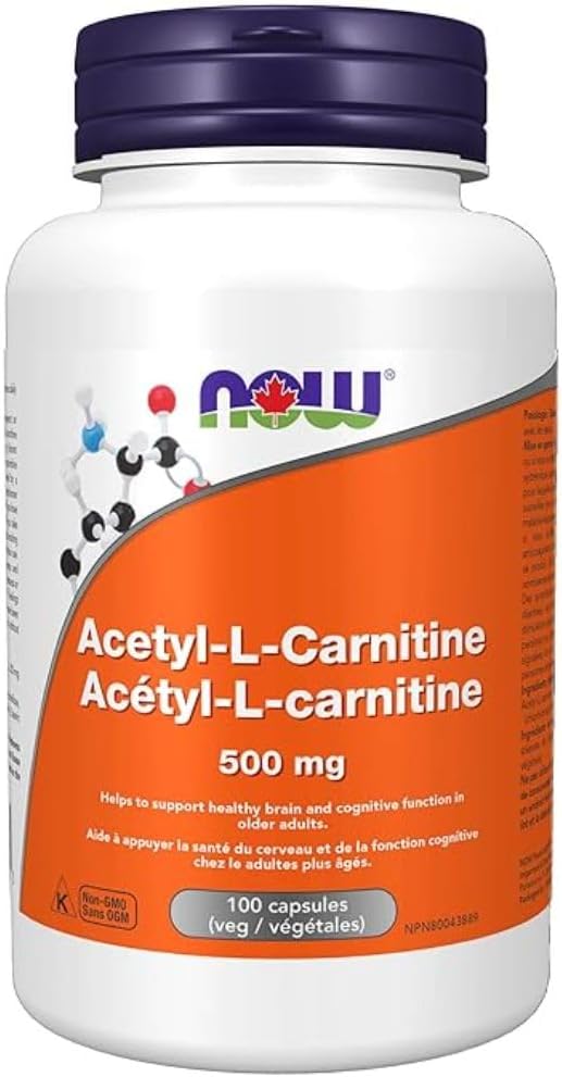 NOW - Acetyl L-Carnitine 500mg 100 vcaps & Alpha Lipoic Acid, 600mg, 60 Veg Capsules