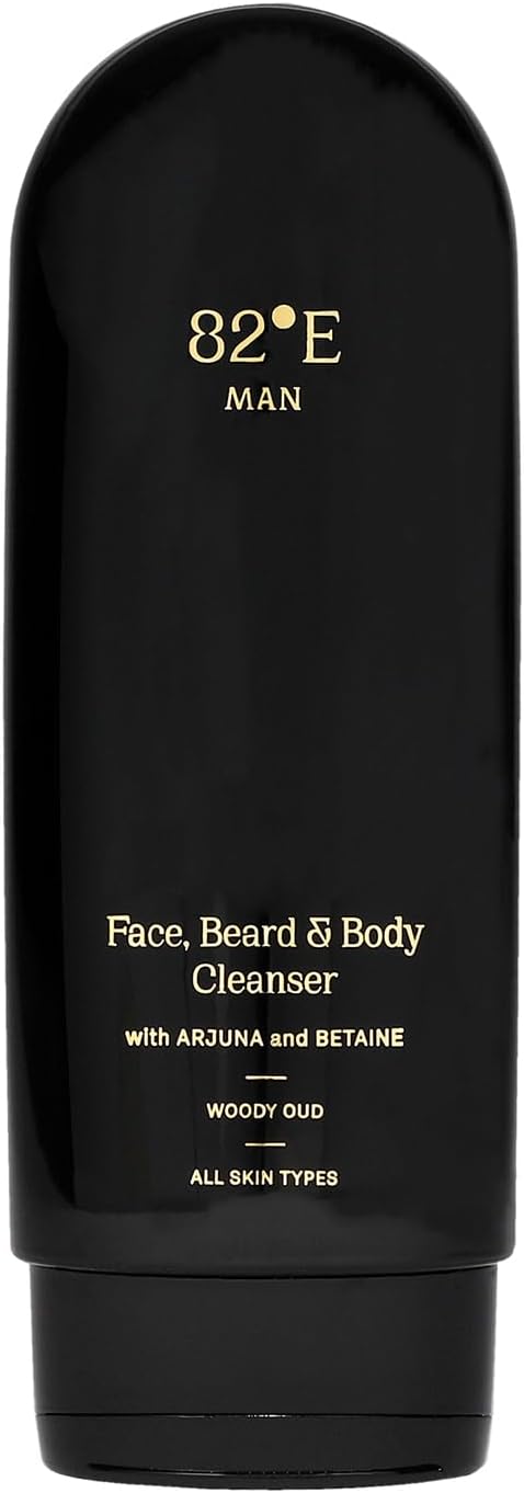 82E 面部胡须和身体清洁剂 - 木质沉香清洁剂男士 6.7 盎司
