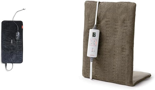 Sunbeam AdvancedHeat 加熱墊,特大號,黑色 & 高級加熱墊採用 XpressHeat 技術,特大號,棕色