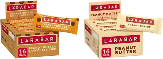 Larabar Gluten Free Peanut Butter Chocolate Chip Fruit and Nut Energy Bar, 16-Count, 720 Gram & Gluten Free Peanut Butter Fruit and Nut Energy Bar, 16-Count, 768 Gram