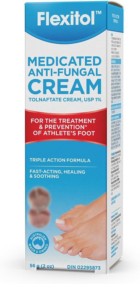 Flexitol 药用抗真菌霜(适用于足癣)——治疗足部真菌和真菌感染的最佳非处方药,有效的足部抗真菌霜(56 克)