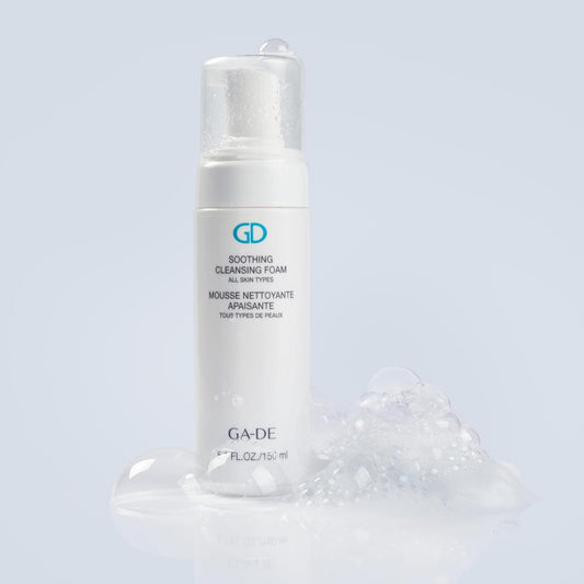 GA-DE Soothing Cleansing Foam for All Skin Types - Facial Cleanser - Enriched with Papaya, Mallow Flower, Chamomile, and Hyaluronic Acid - 5.07 oz