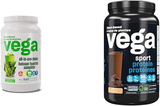 Vega 全效合一素食蛋白粉 天然无糖运动蛋白 素食蛋白粉,摩卡味(19 份)支链氨基酸