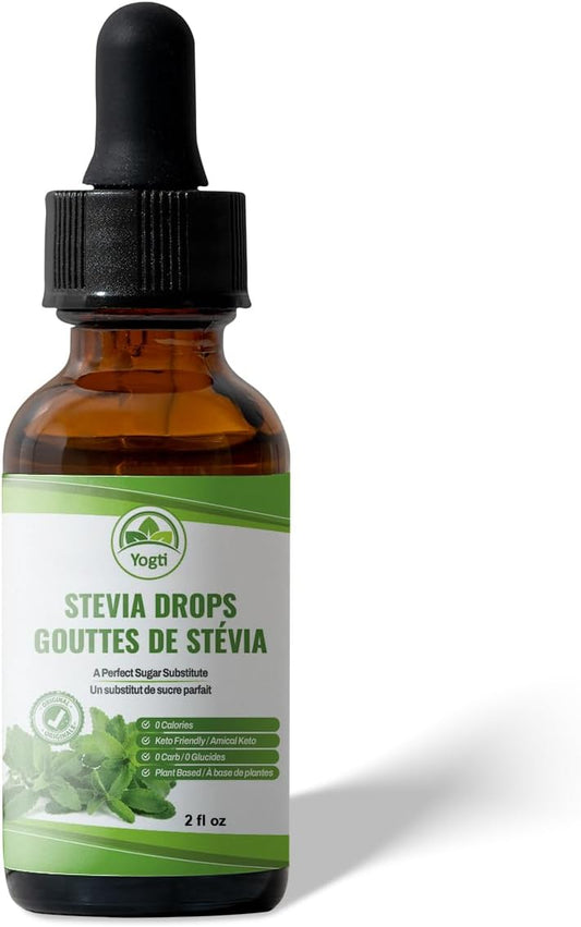 Yogti 液体甜菊甜味剂滴剂原味 2 液体盎司