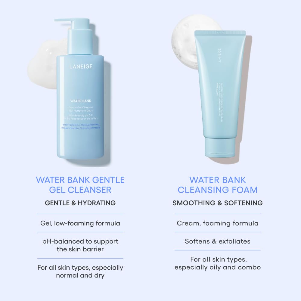 LANEIGE 水润温和洁面啫喱:含蓝色透明质酸,平衡pH值,增强肌肤屏障