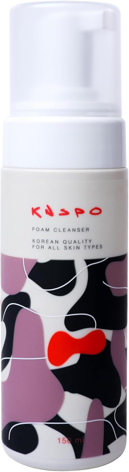 KNSPO Foam Cleanser - Gentle Facial Cleanser for All Skin Types - Non-Drying Face Cleanser - Face Wash with AHA BHA LHA - 150 ml