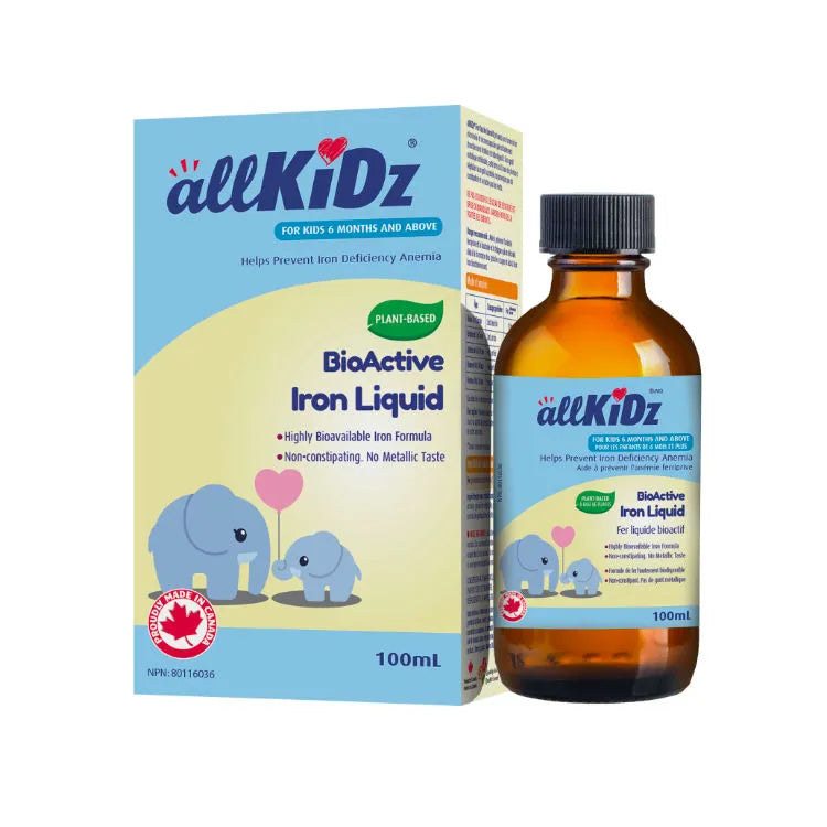 加拿大allKiDz儿童生物活性铁元液 100毫升,6个月以上婴儿可用,植物来源铁,不易便秘。
