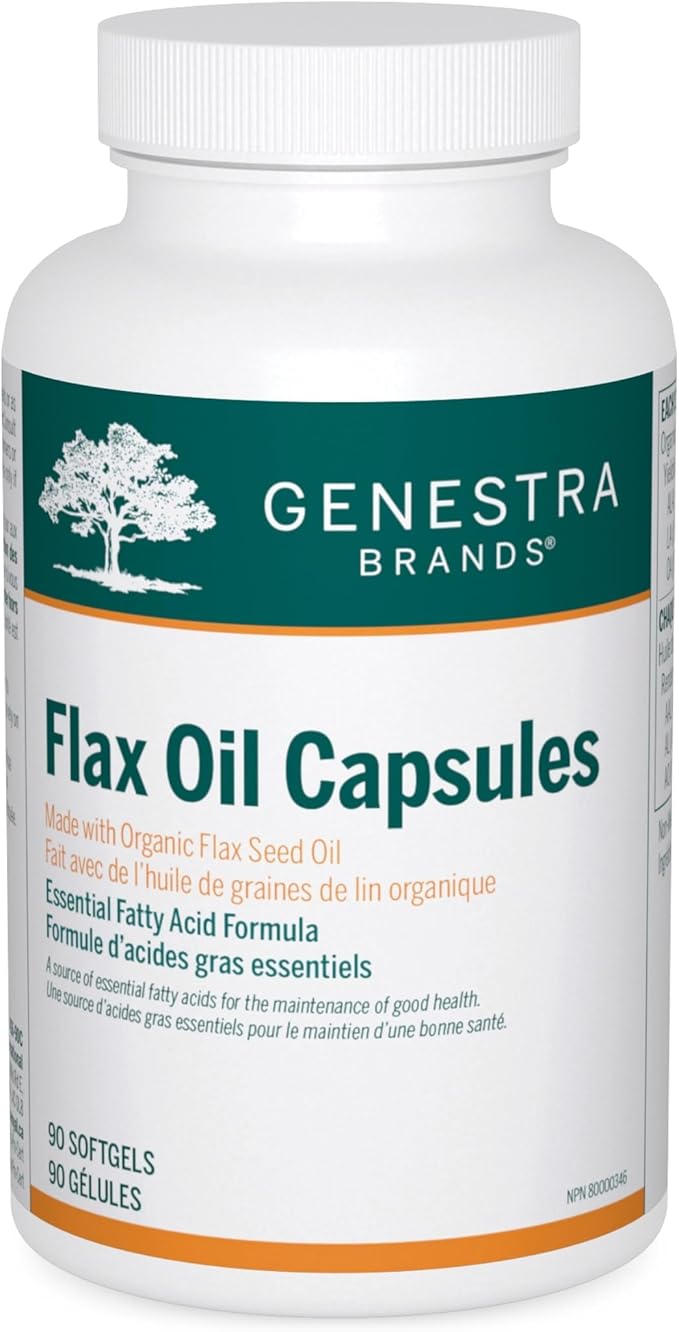 002 Genestra Brands - 亚麻油胶囊 - 采用有机亚麻籽油制成 - 富含必需脂肪酸,有益健康 - 90粒软胶囊