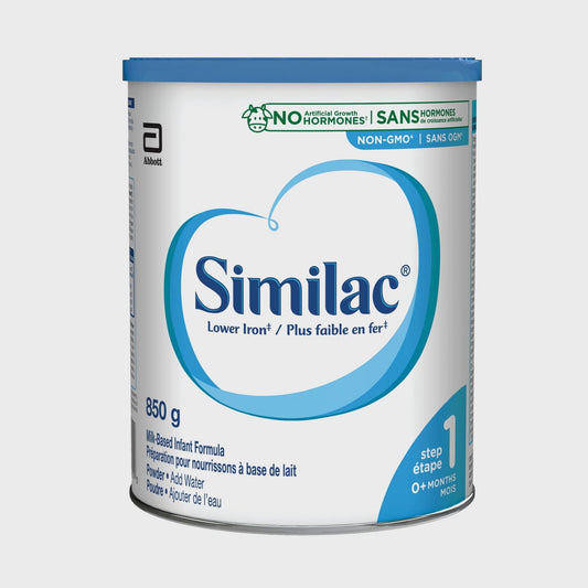 Similac 低铁非转基因婴儿配方奶粉,新生儿配方奶粉,0+ 个月,850 克,850 克