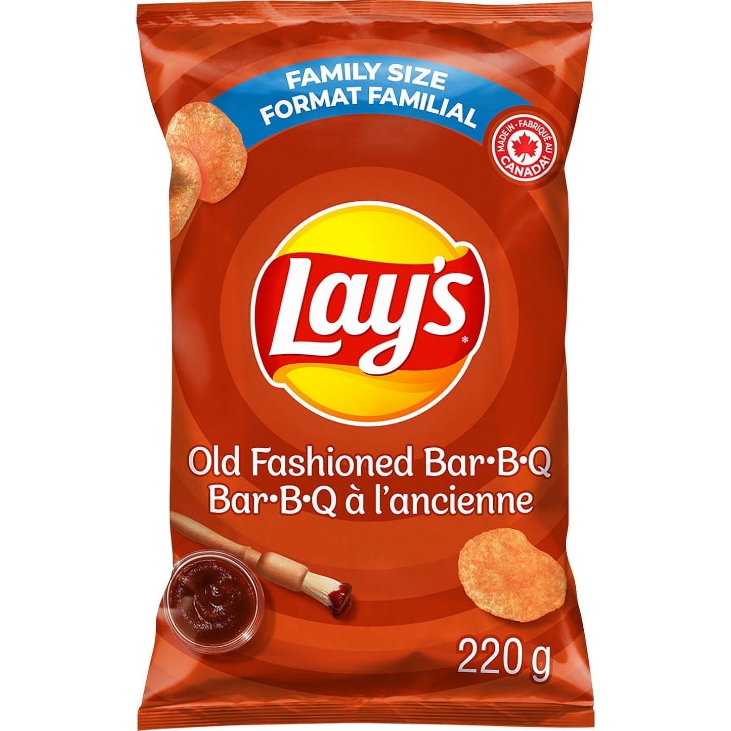 Lay's Old Fashioned Bar-B-Q flavoured Potato Chips, 220 g.