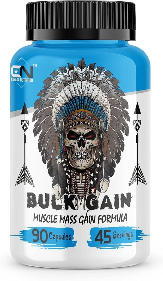 002 Bulk Gain 增肌增重膠囊,可快速增加體重和肌肉,每日增肌增重補充劑,促進肌肉生長、耐力和力量,男女適用 - 90 粒膠囊。