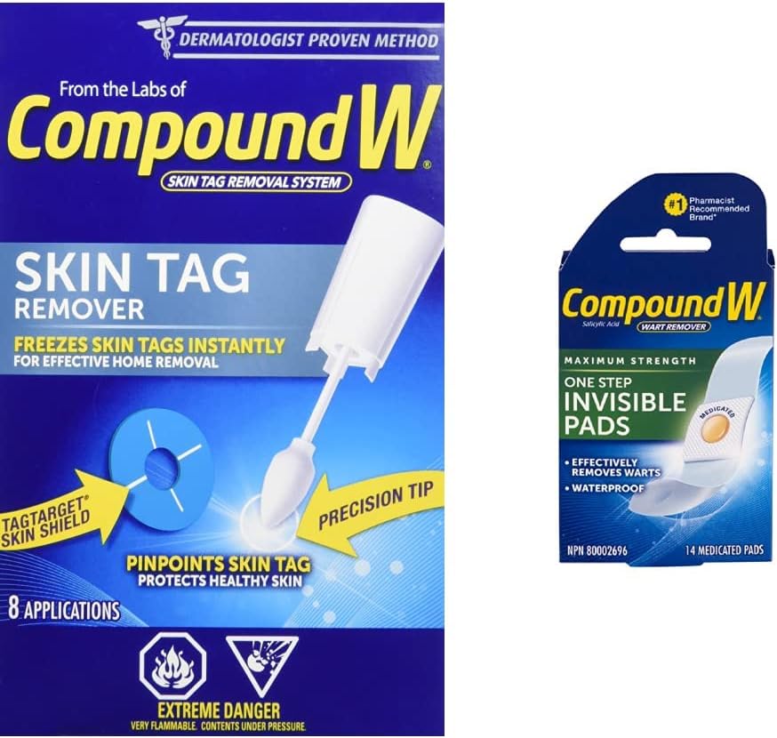 Compound W Skin Tag and Wart Remover Bundle | 22 Treatments for Safe and Effective Removal