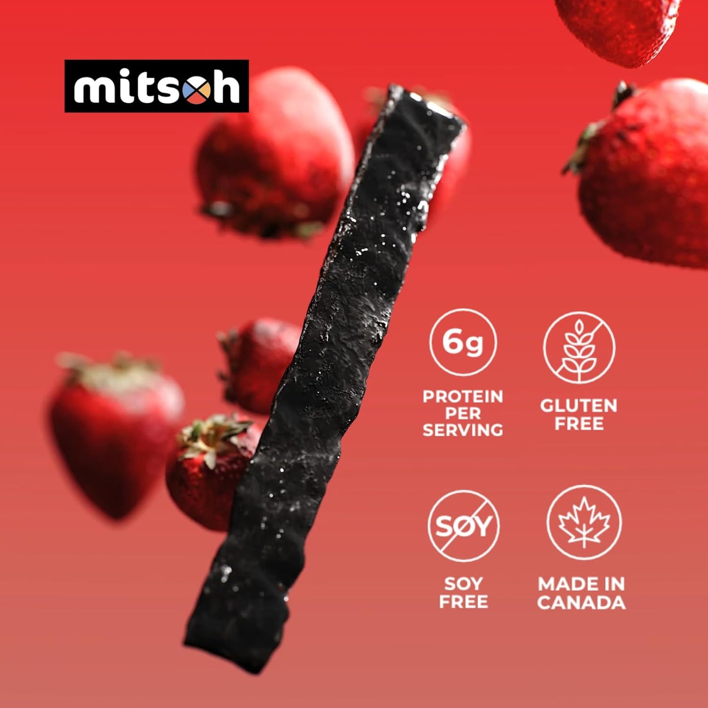 野牛草莓草莓乾點心 | 原住民超級食物 | 採用草飼野牛製成 | 加拿大原住民所有 | 高蛋白、無麩質、無大豆,4 包