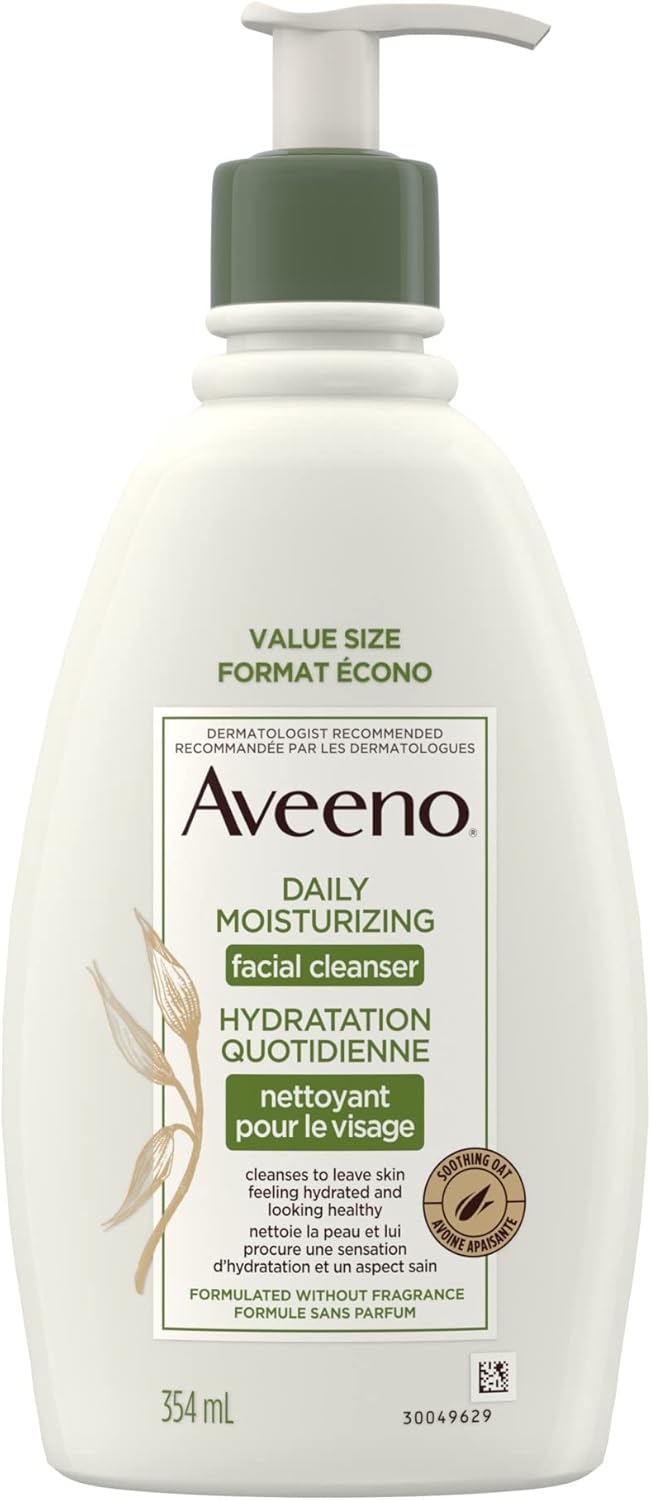 Aveeno Anti Aging Face Moisturizer SPF 30 + Daily Moisturizing Facial Cleanser (354 mL)