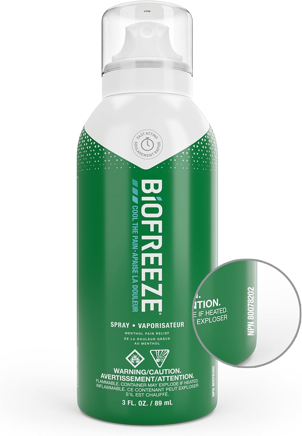 Biofreeze, Spray, Penetrating Pain Relief for Sore Muscles, Arthritis, Backaches, and Sore Joints, Fast Acting, Long Lasting, Cooling Menthol Formula, Reach Difficult Areas, 89mL