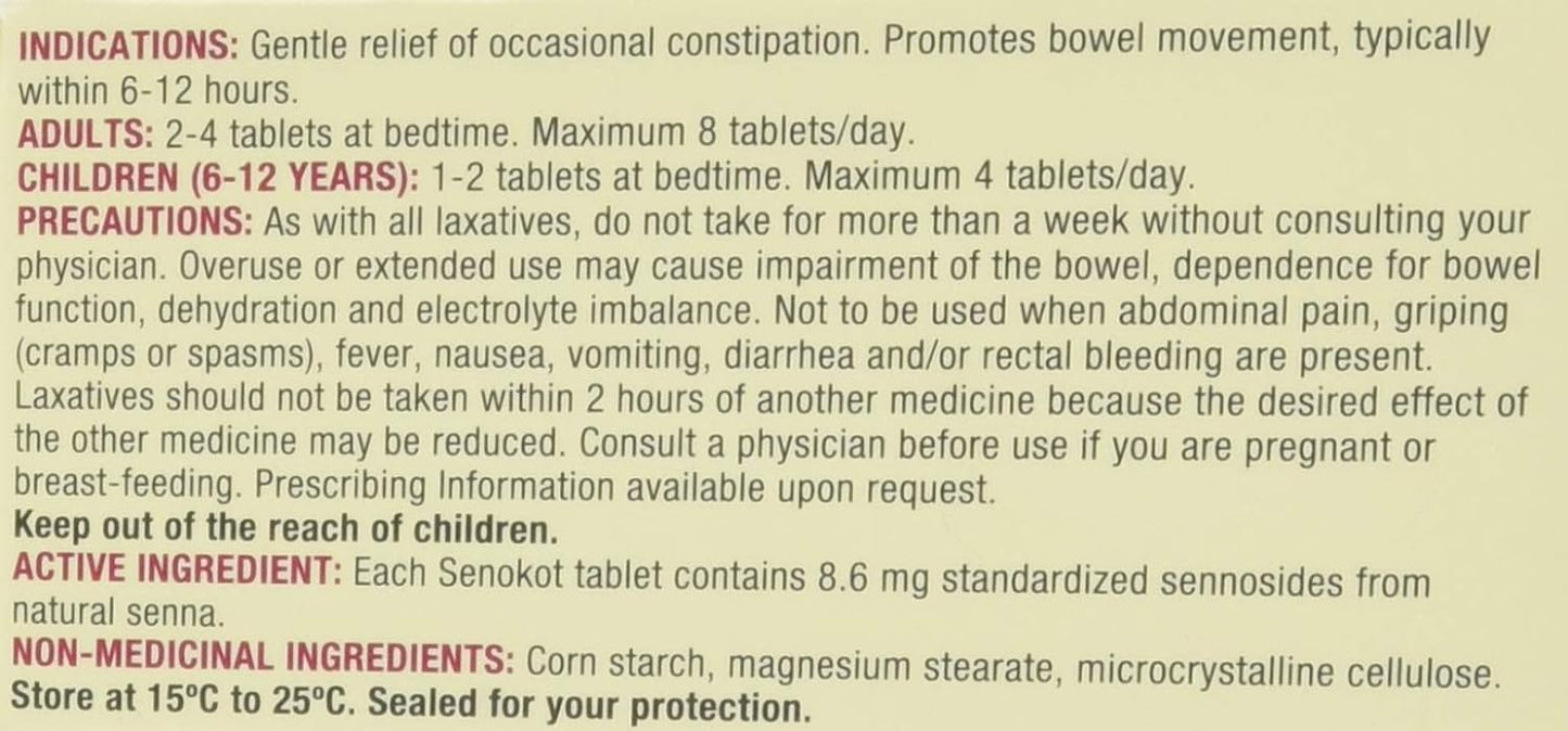 Senokot Natural Laxative, 100 Count