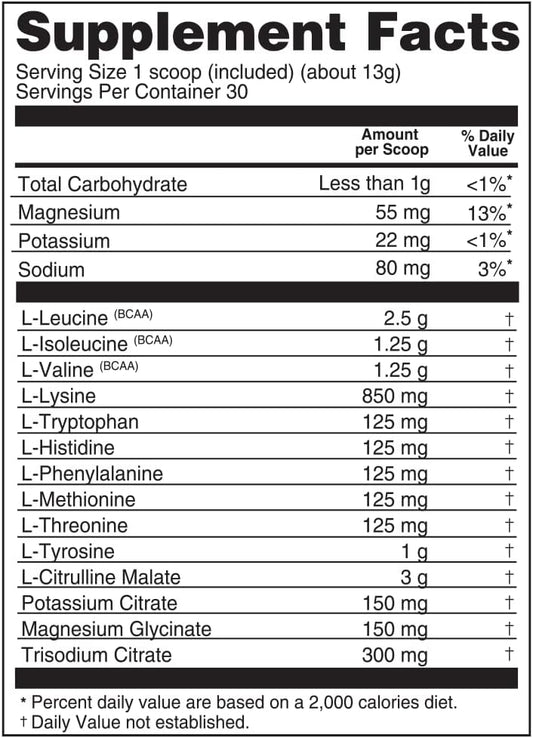Believe Supplements 高性能 EAA - 必需氨基酸配方 | 促进肌肉恢复、性能和补水 | 提供无糖美味口味!(30 份,白色冰沙)