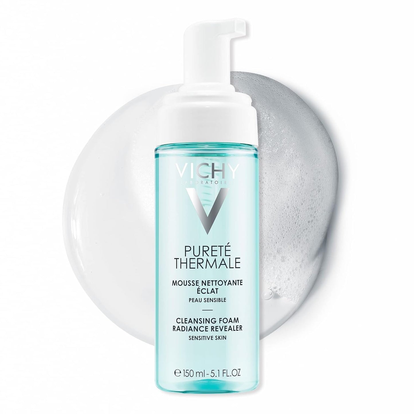 薇姿泡沫潔面乳,Pureté Thermale 淨化泡沫水潤潔面乳(敏感肌膚適用),無皂基、無防腐劑、低過敏性,150 毫升