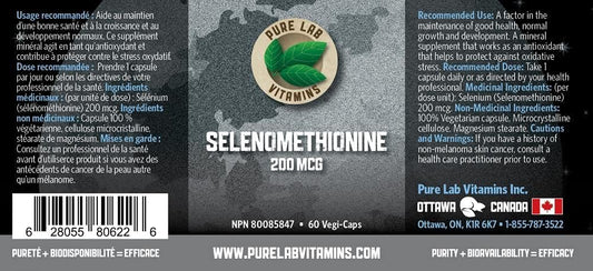 Pure Lab Vitamins | Selenium 200mcg Supplement | 60 Capsules | Thyroid Health Selenomethionine 200mcg | Immune System Booster for Adults and Thyroid Support for Men & Women | Antioxidant Supplement