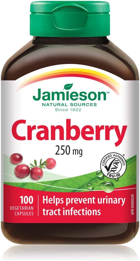 Jamieson 女性益生菌複合物 70 億,45 粒素食膠囊和蔓越莓複合物 250 毫克 - 素食,無麩質,100 粒(1 包)