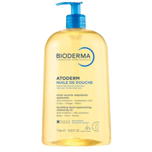 Bioderma Atoderm 沐浴油、面部和身体清洁油、滋养清洁油,适合干性至过敏性敏感肌肤,为您的整个家庭带来更柔软、更光滑的皮肤