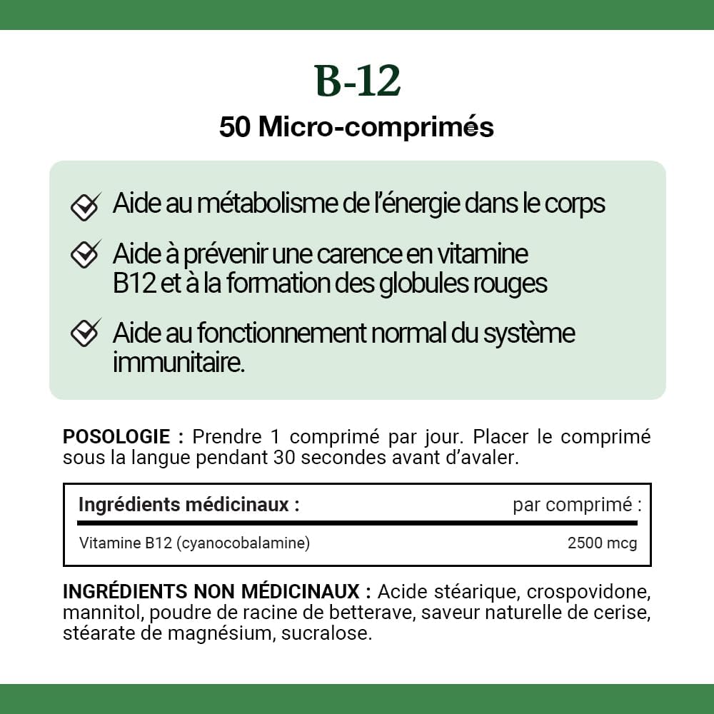Nature's Bounty 維生素 B12 補充劑,支持能量代謝,2500 微克,50 片微片