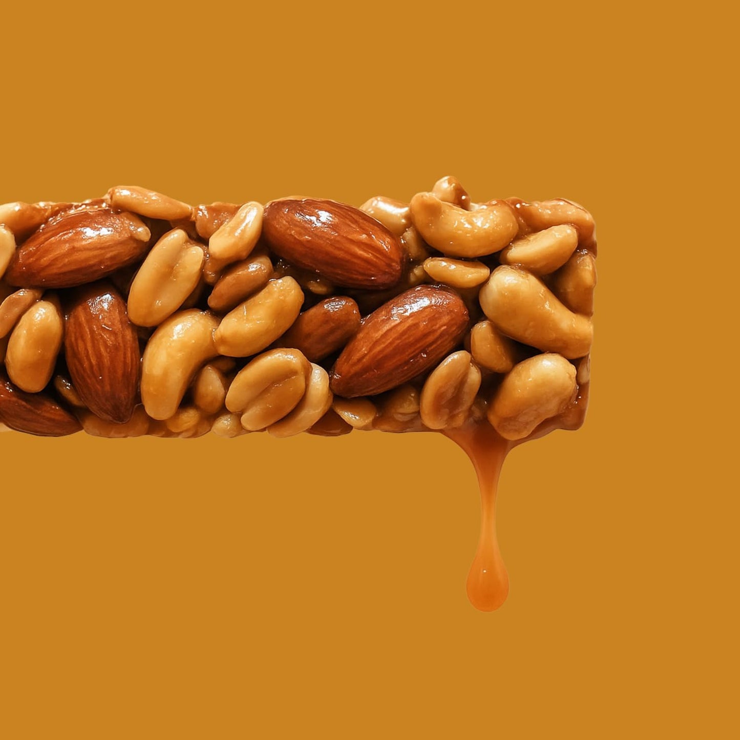 HoneyBar 零食棒,杏仁咸焦糖,无麸质,非转基因,素食,40 克,杏仁咸焦糖,5 条