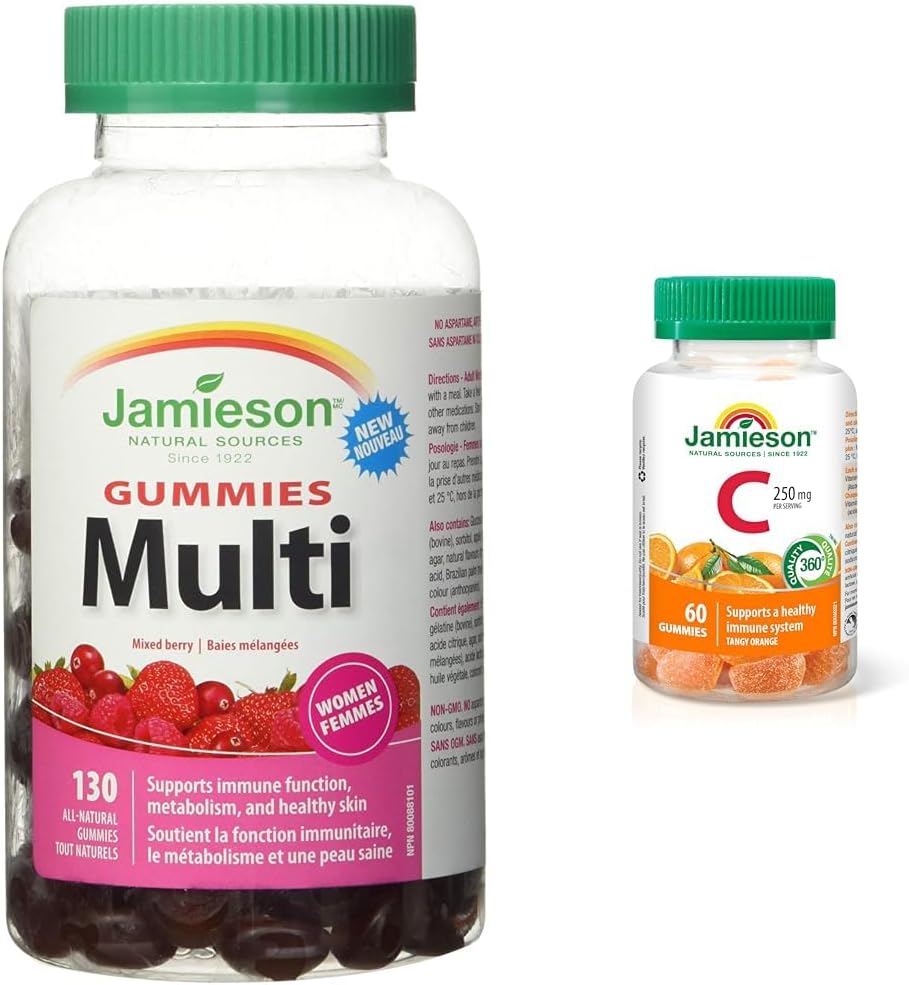 Jamieson 女士复合维生素软糖 全新 130 粒软糖和维生素 C 软糖 60 粒软糖