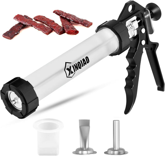 XINQIAO Beef Jerky Gun for Ground Meat, Plastic Jerky Cannon Comes with 3 Nozzles